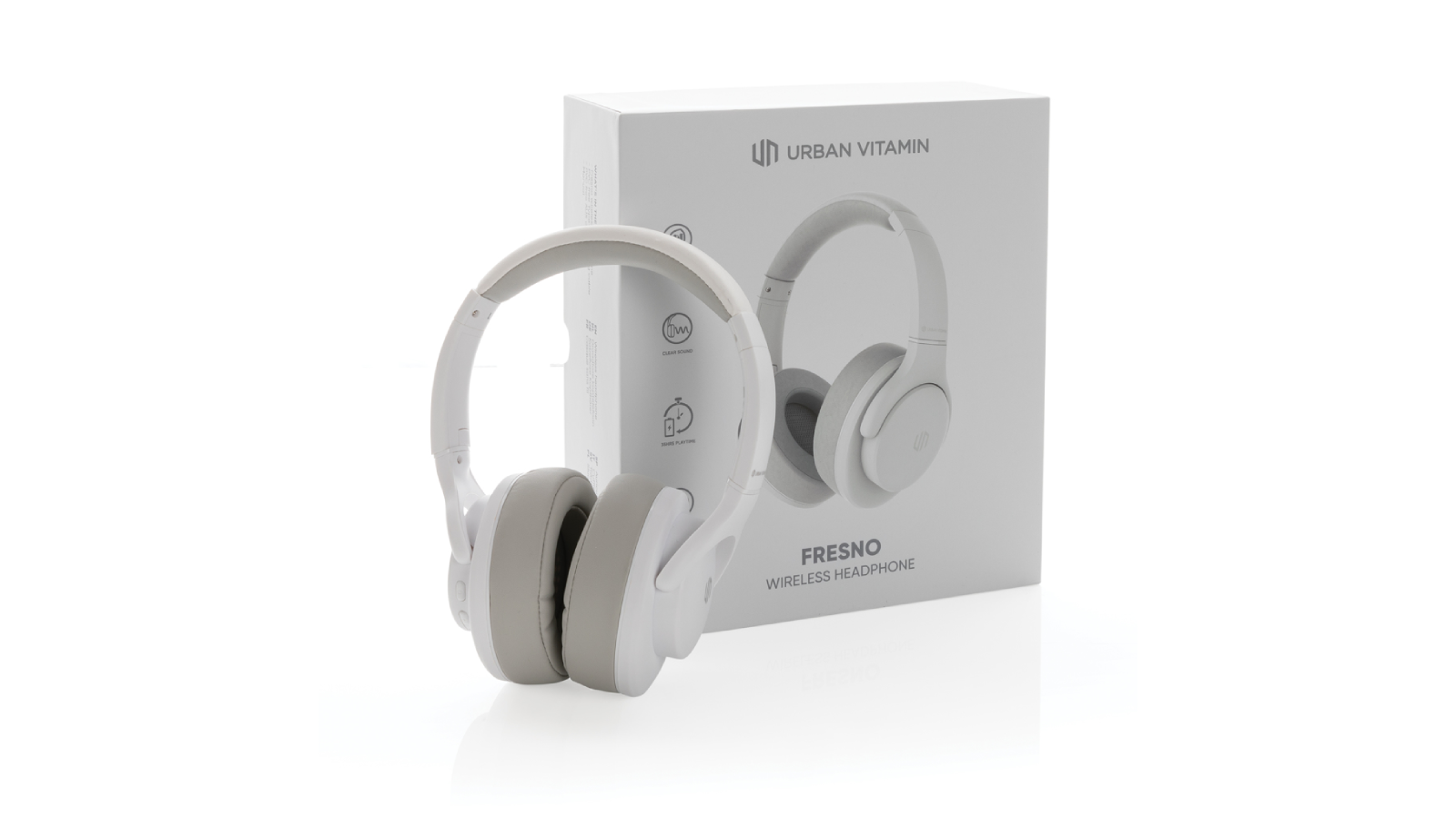 <p>Cuffie wireless Urban Vitamin Fresno, dal catalogo <b>Xindao Italia</b>  (www.xindaoitalia.it). La batteria garantisce 35 ore di musica, podcast o video non stop. In caso di chiamate, permette di rispondere con facilità grazie al microfono integrato. Sono realizzate senza Pvc e confezionate in imballaggi a ridotto contenuto di plastiche</p>
