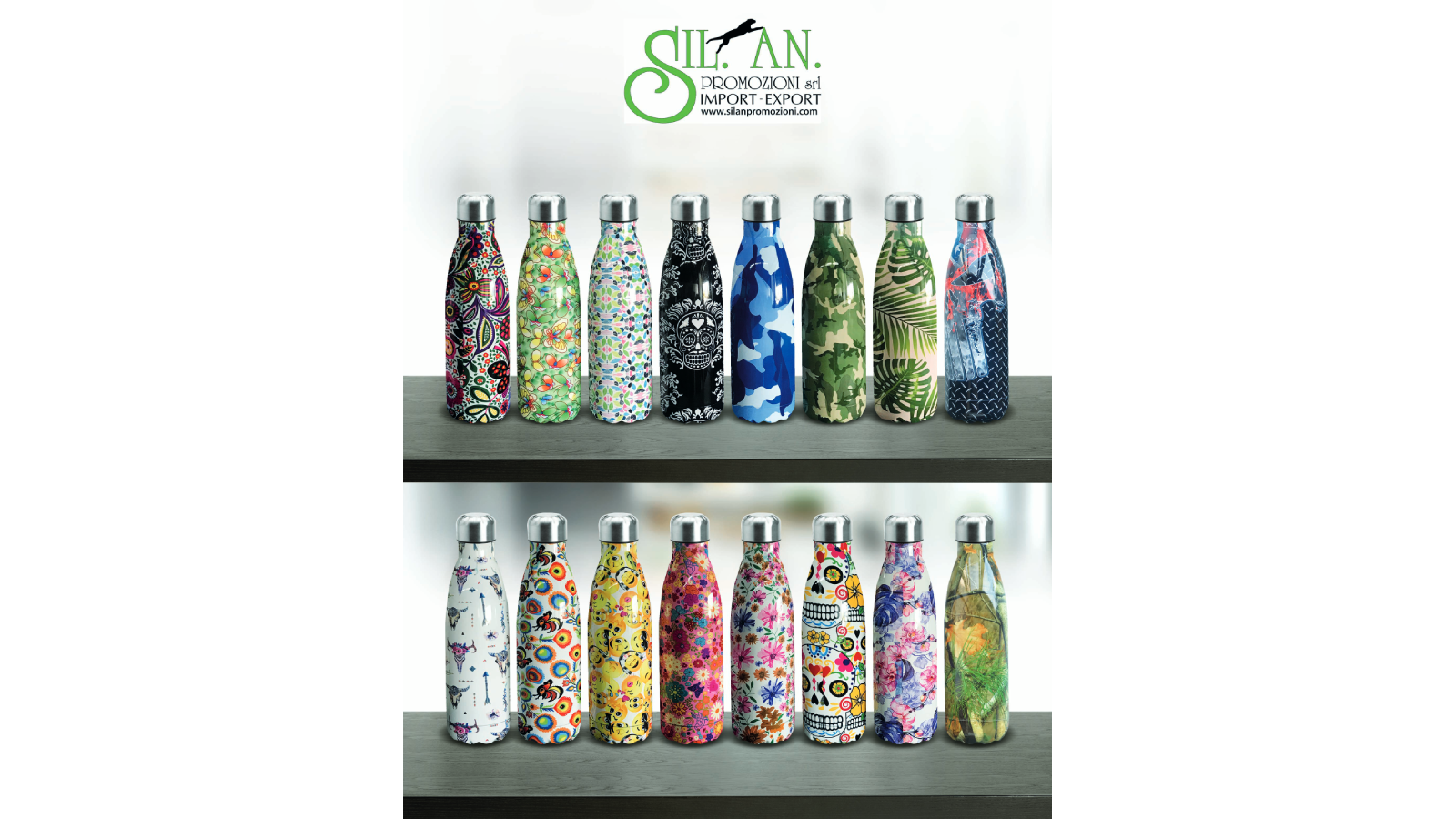 <p>A selection of steel flasks featured in Silan Promozioni’s catalogue</p>