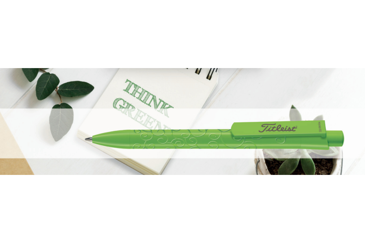 <p>Prodotte con Abs 100% riciclato, le penne Erga Greenline sanno bene come si scrive “economia circolare”</p>
