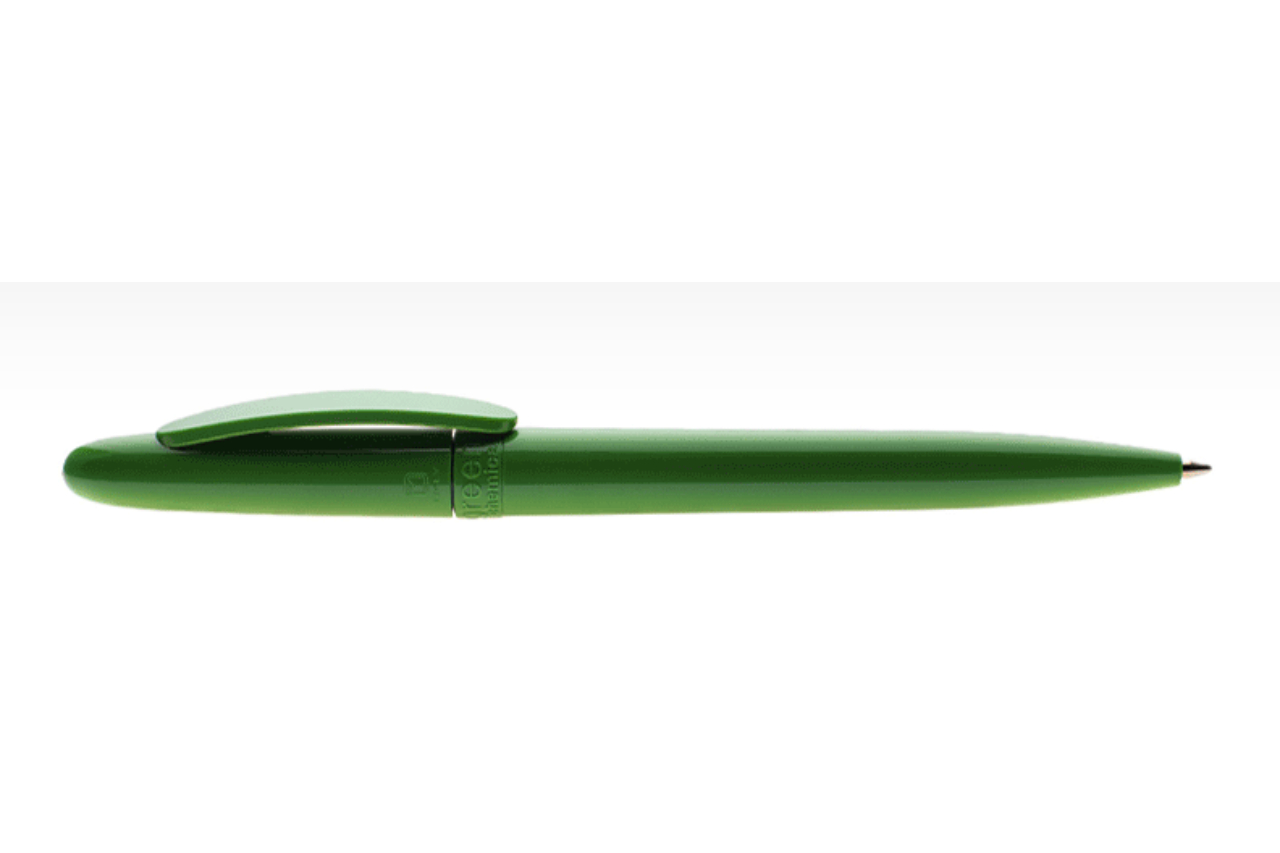 <p>Maxema offers a line of pens designed and manufactured in Italy from post-consumer recycled materials</p>
