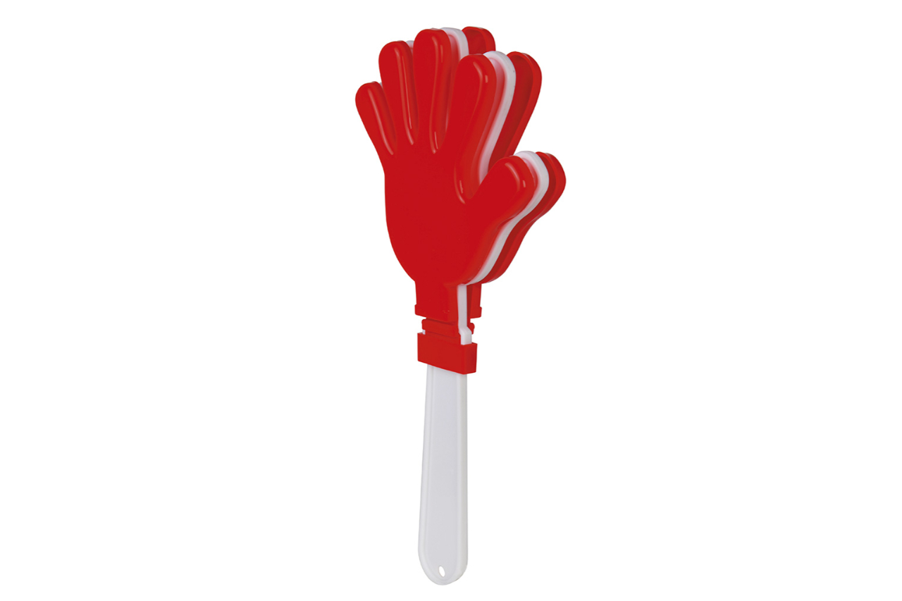 <p>For cycling fans, Silicon offers whistles and hand clappers that can be customised with pad printing</p>