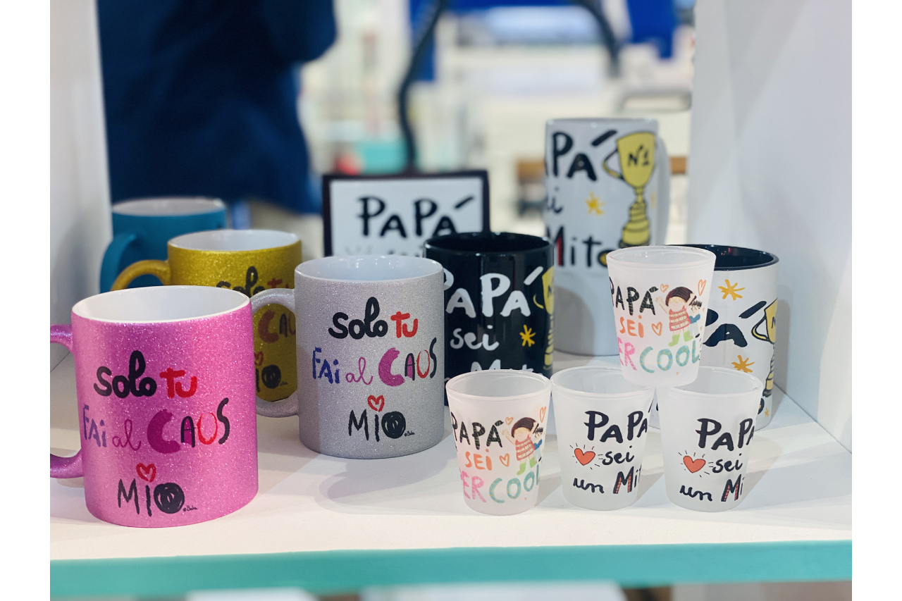 <p>Ceramic mugs and shot glasses, one of Gian’s products</p>
