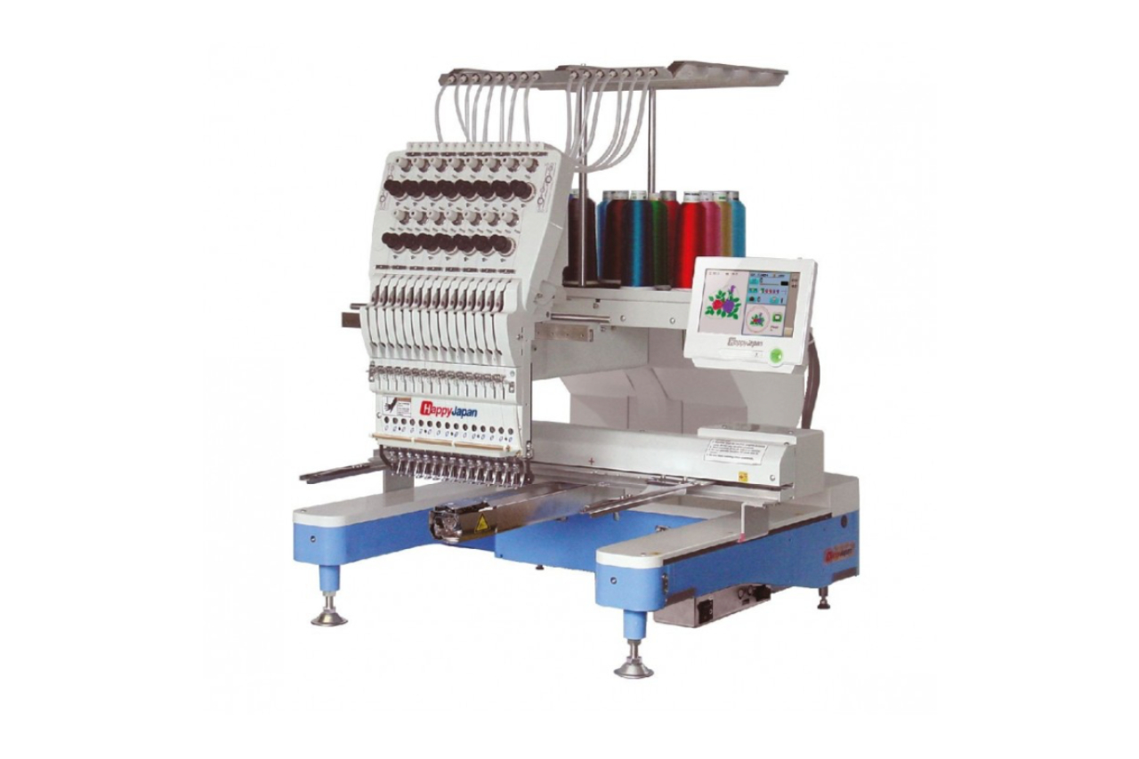 <p>Happy Japan HCD3, compact full-industrial single-head 15-needle embroidery machine, proposed by Embroidery Service</p>
