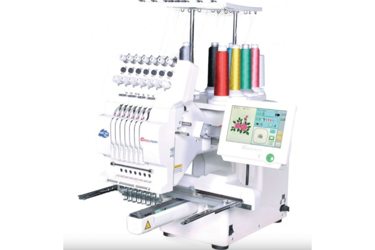 <p>Happy Japan HCH Plus single-head 7-needle machine, brought to PTE Lab by Market Screentypographic</p>
