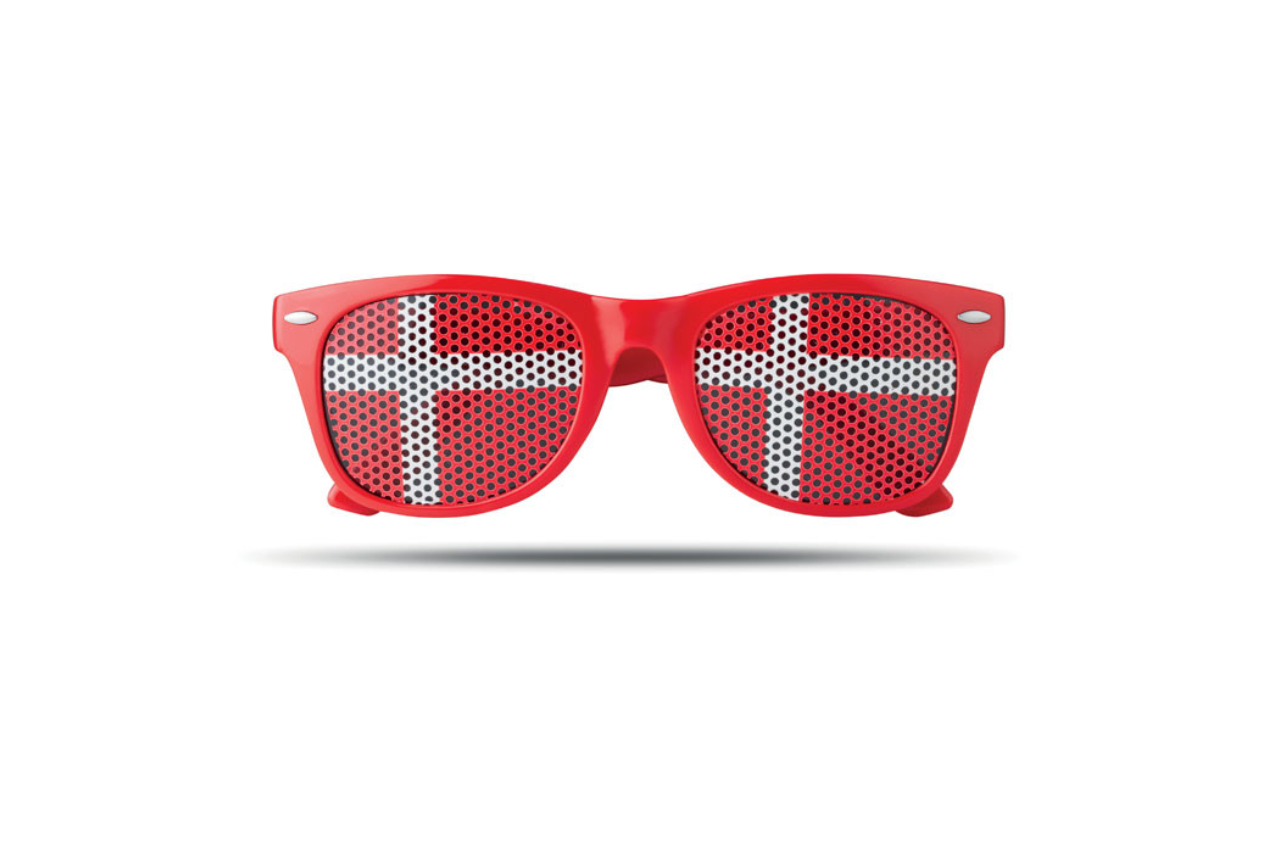 <p>Glasses with flags on the lenses, from the More than Gifts 2024 - The Year of the Sports catalogue by Midocean</p>