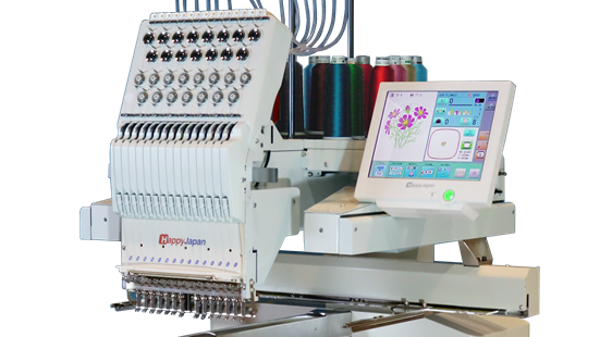 <p>The HAPPY JAPAN HCU 15 needle embroidery machine</p>
