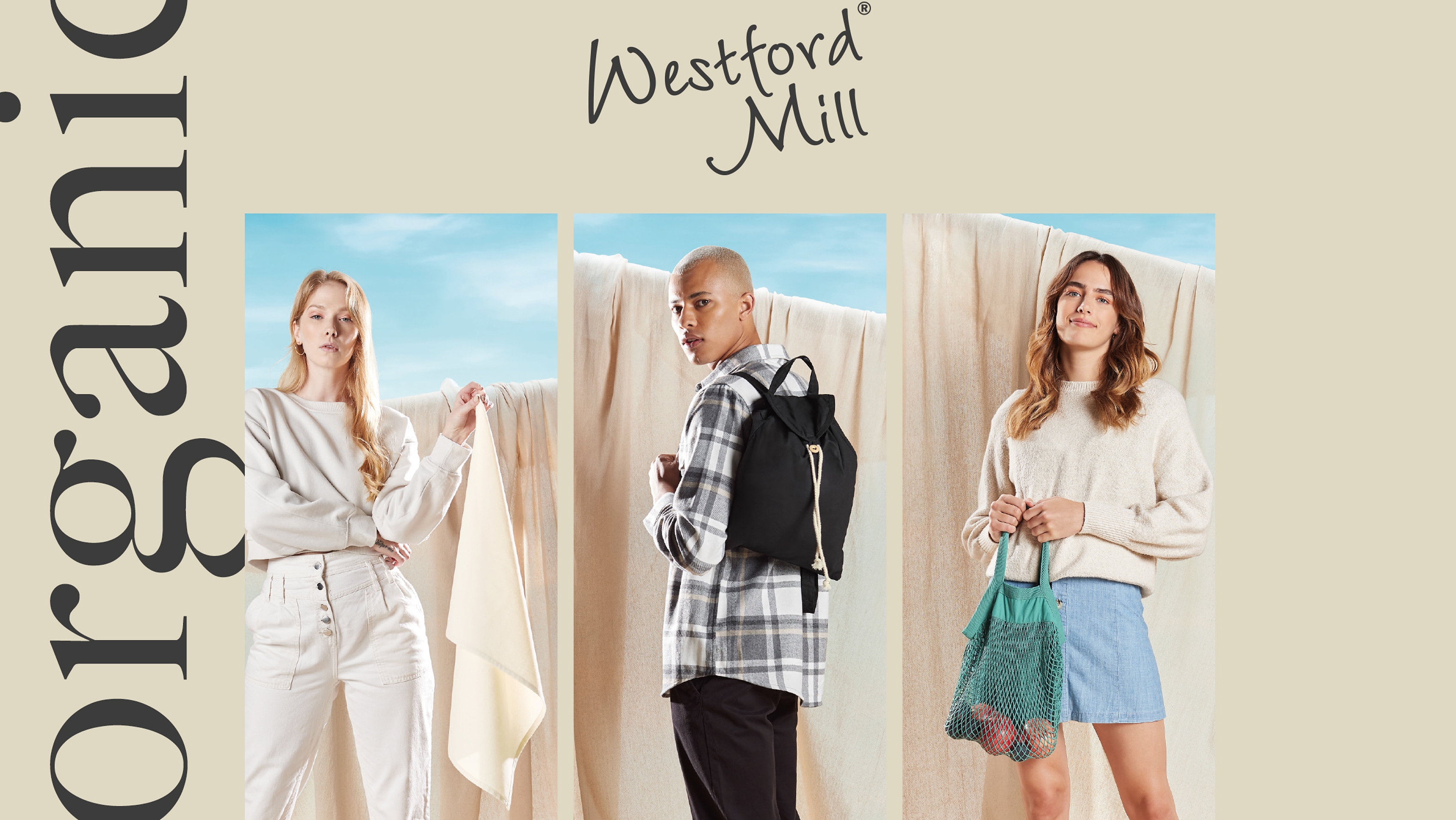 <p>A range of environmentally friendly Fairtrade Cotton and Westford Mill items</p>
